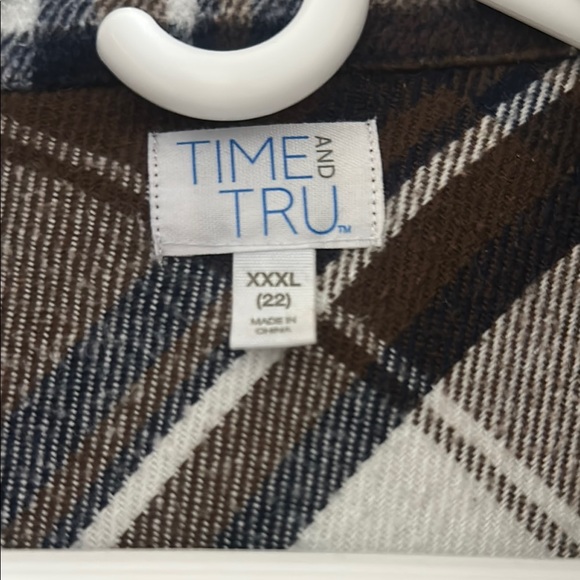 Brown and White Plaid Button-Up jacket - Picture 2 of 5